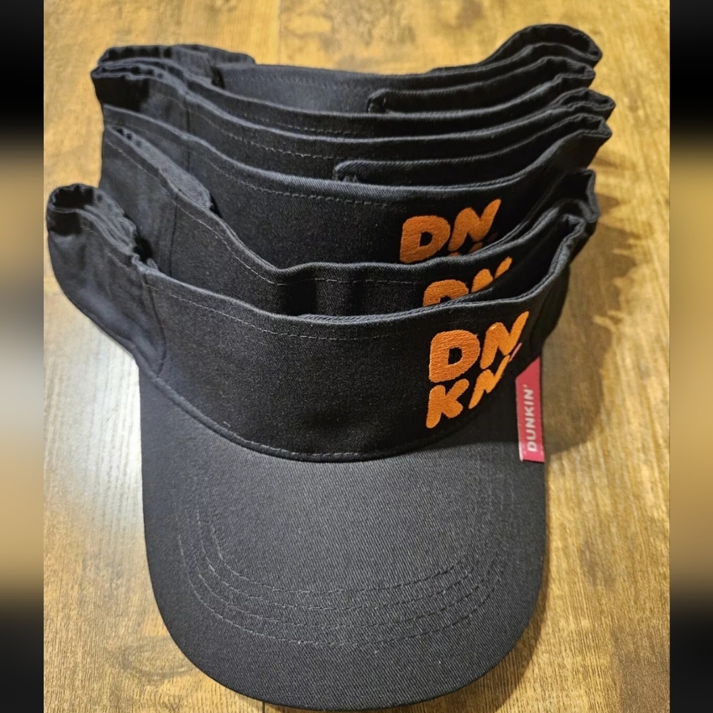 Lot of 60 Dunkin Donuts NEW NEVER WORN Embroidered Visors Hats Caps Black